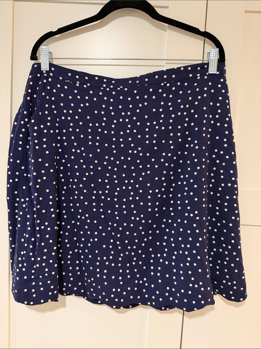 Navy Polka Dot A-Line Skirt